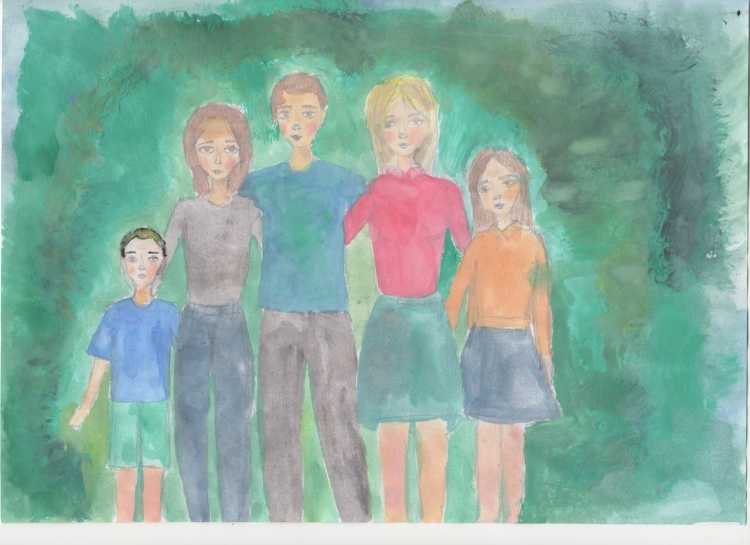 Семья 6 человек рисунок