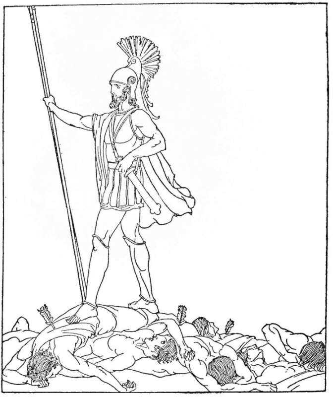 Рисунок к поэме Гомера Одиссея