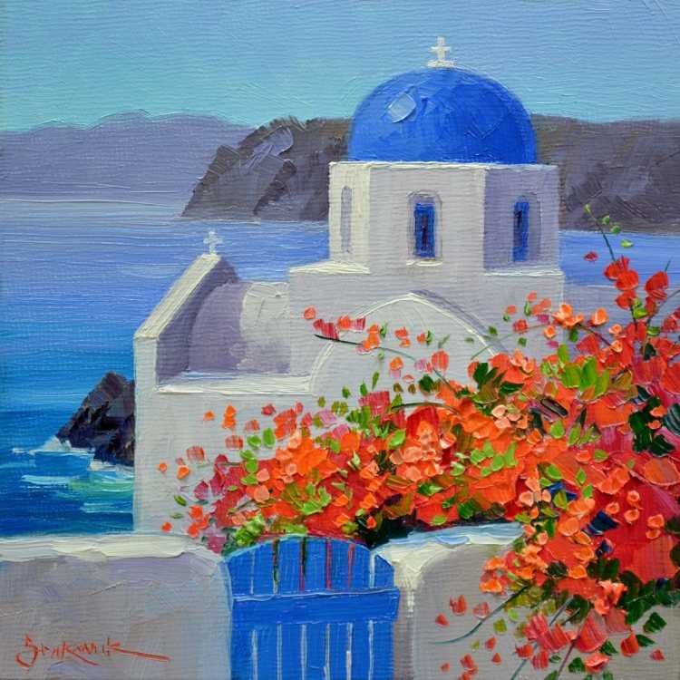 Санторини Греция живопись