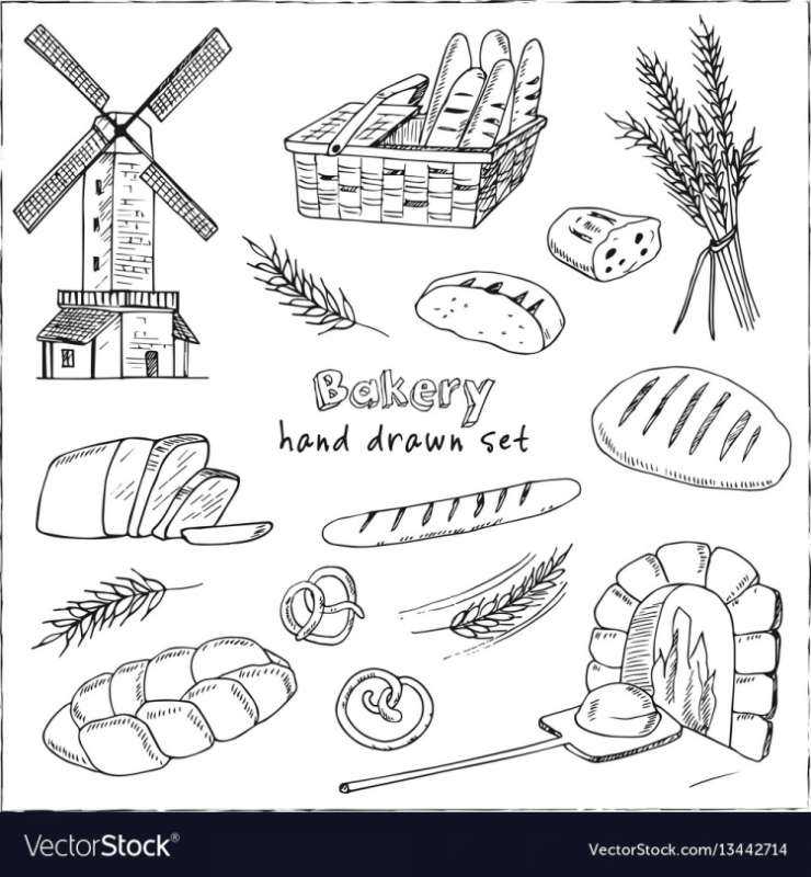 Схема рисования хлебобулочных изделий для детей