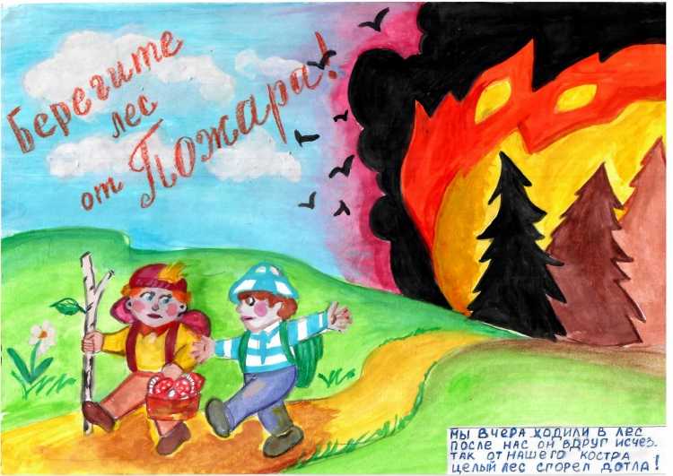 Плакат на тему лес в огне
