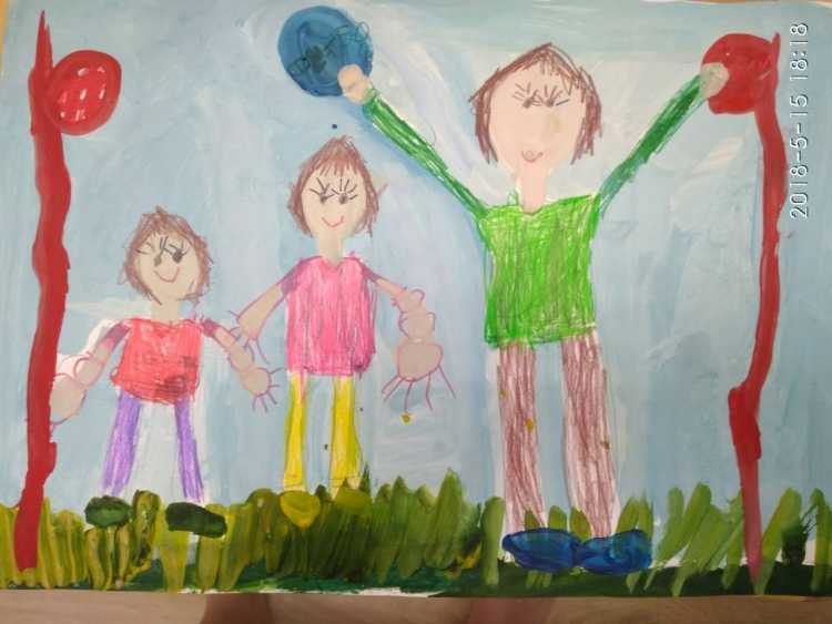 Рисование моя семья в детском саду