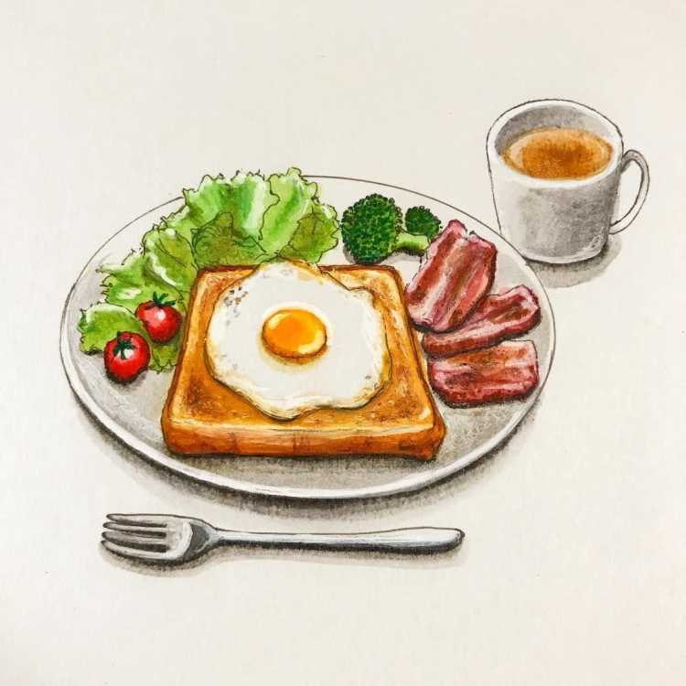 Нарисовать завтрак