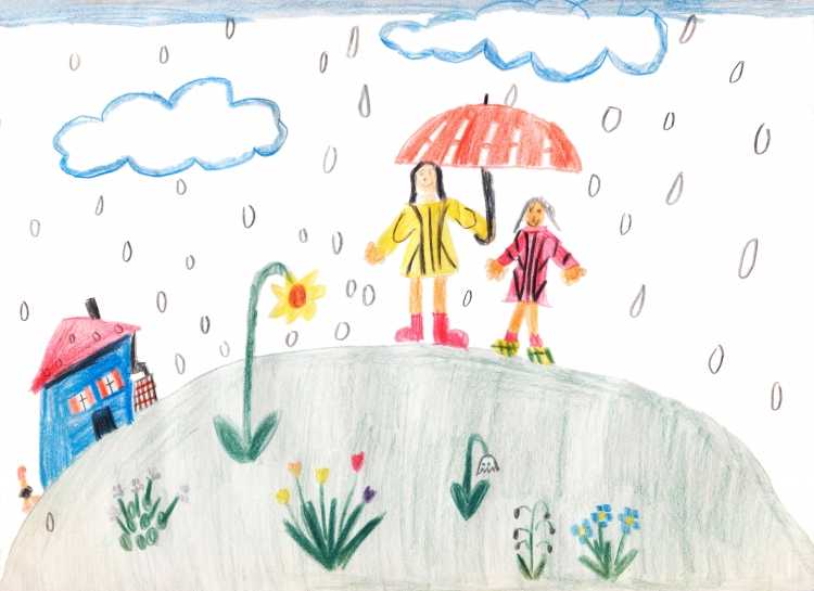 Дождливый день рисунок для детей
