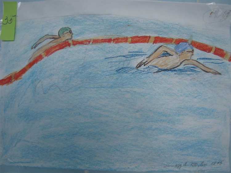 Плавание детские рисунки