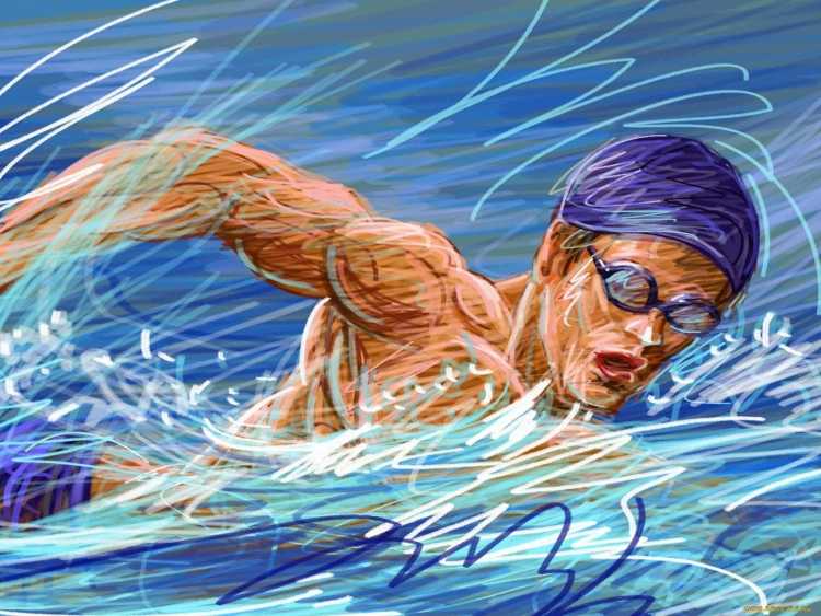 Картина пловец