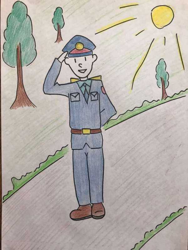 Рисование милиционер