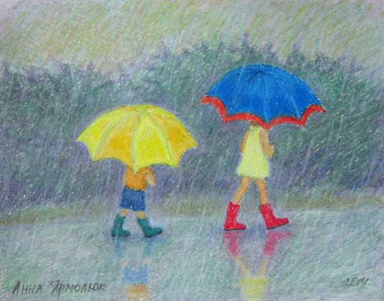 Рисование с детьми дождь