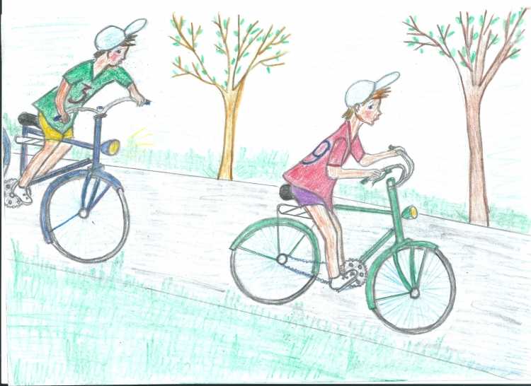 Велосипедная прогулка рисунок