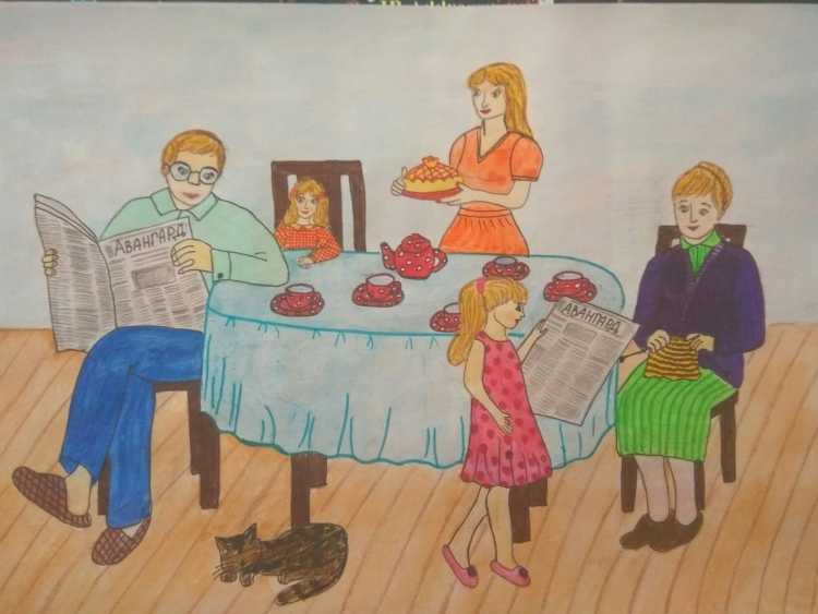 Рисунки детей 4 лет семья