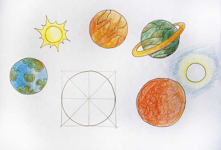 Поэтапное рисование планет