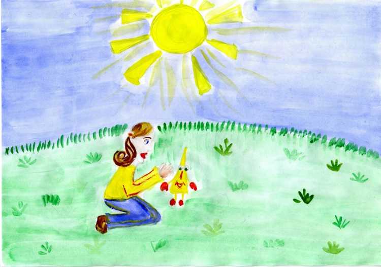 Детский рисунок Солнечный день