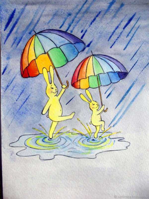 Картины Веселые зонтика