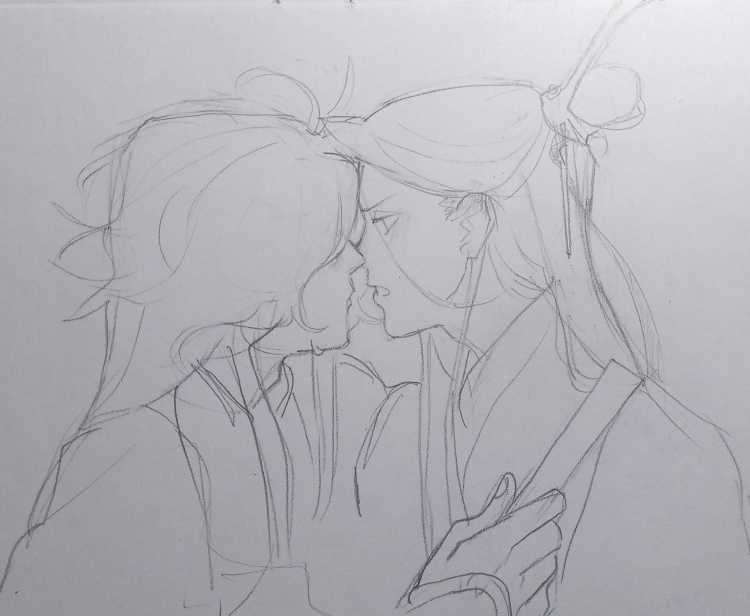 Рисунки поцелуев карандашом Корея