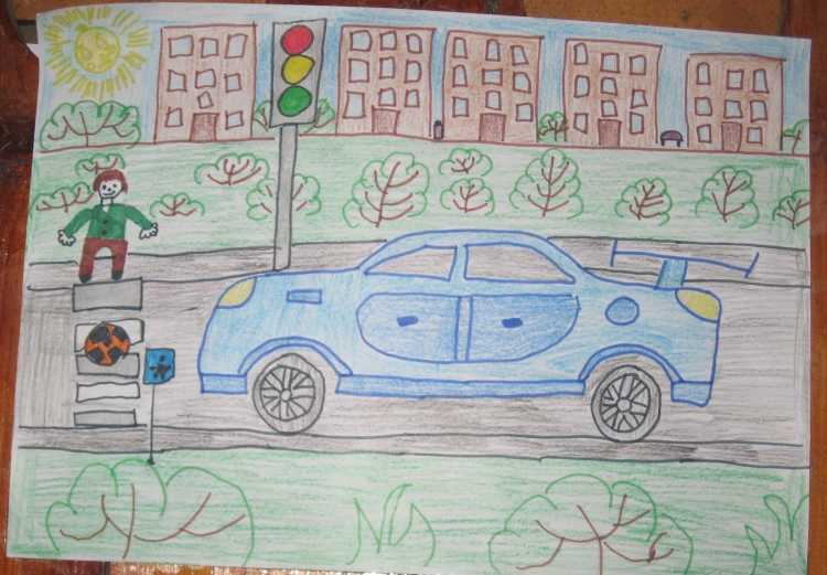 Детские рисунки на тему мой друг светофор