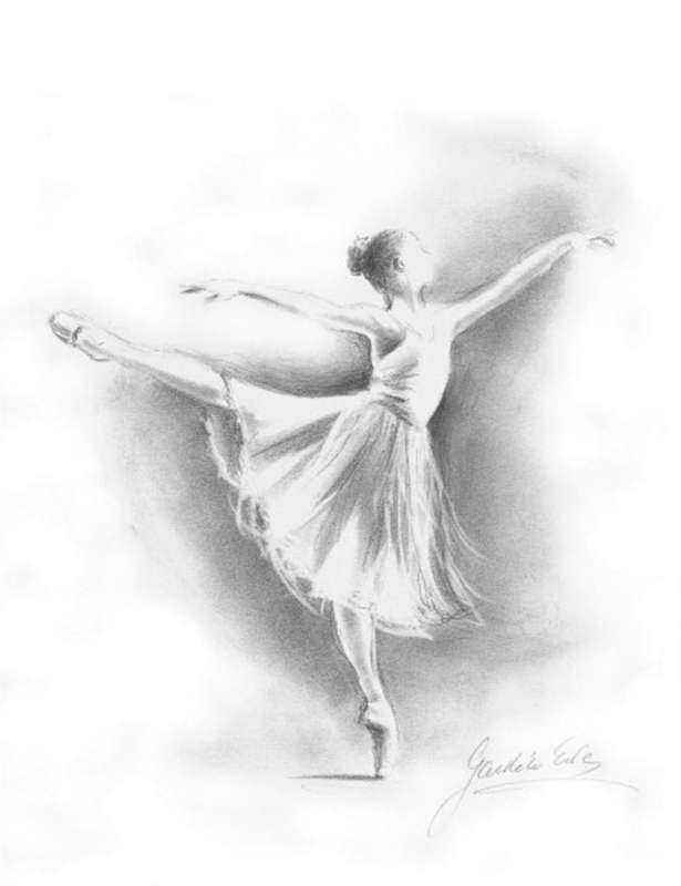 Балерина акварелью