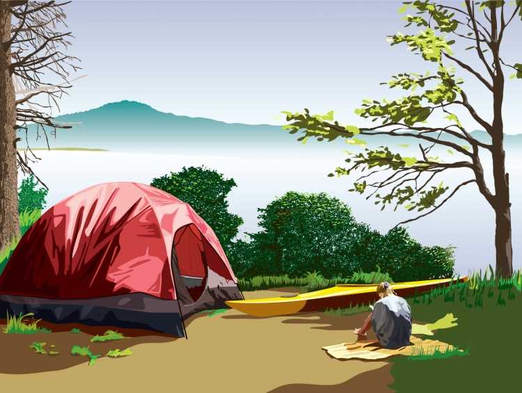 Палатка в графике
