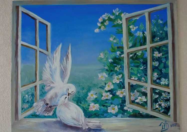 Картина два голубя