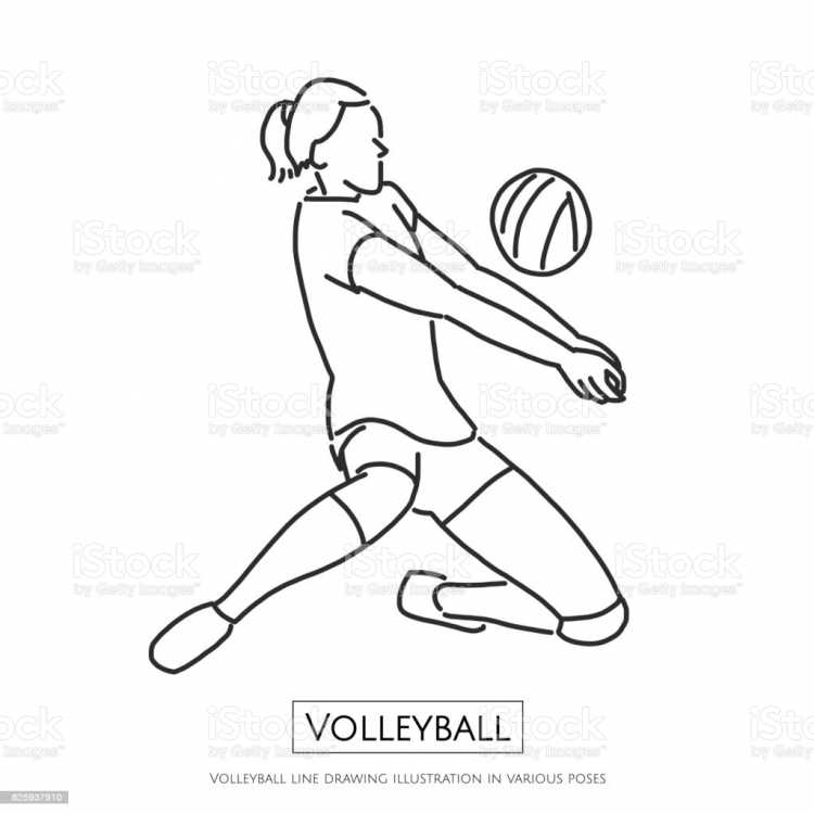Человек в движении рисунок волейбол
