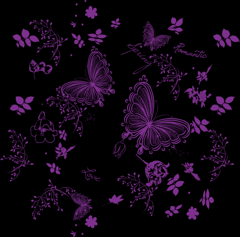 Бабочки сиреневые для печати