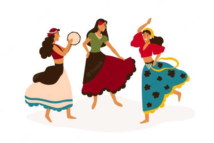 Танцующая цыганка рисунок