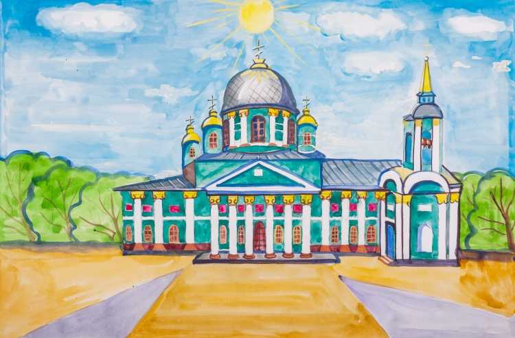 Знаменский собор рисунок Курск Курск
