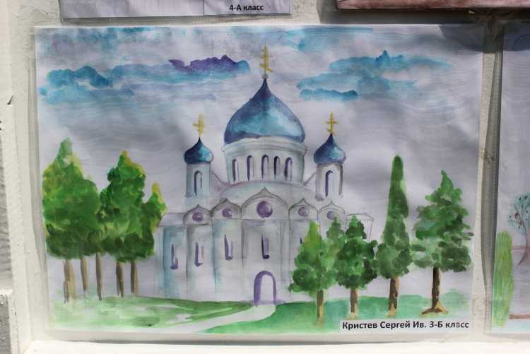 Церковь рисунок красками