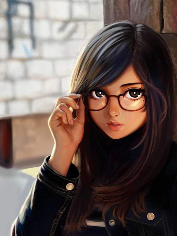 Девушка в очках арт