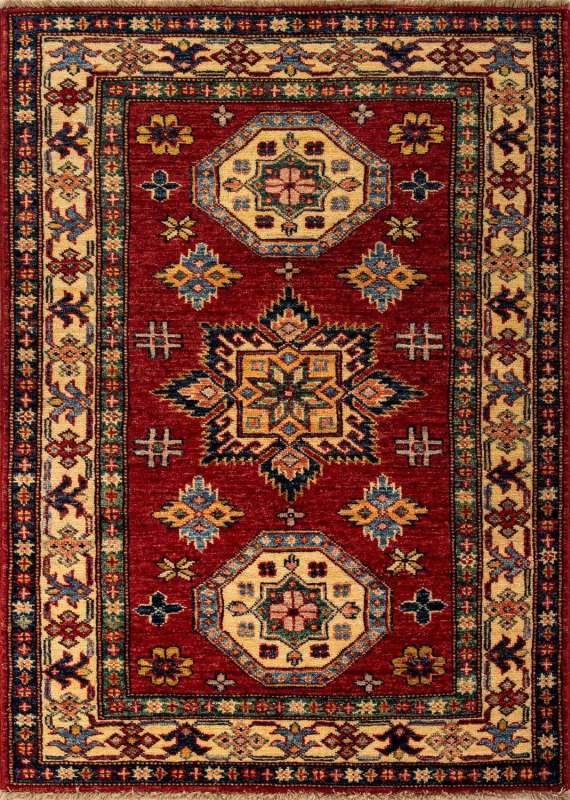 Пакистанский ковёр шерстяной «Kazak Royal» Red-IVR