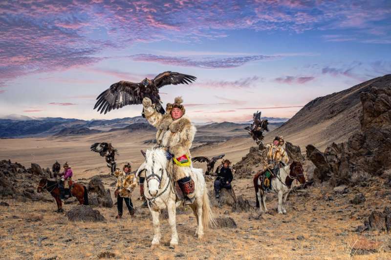 Соколиная охота в Монголии