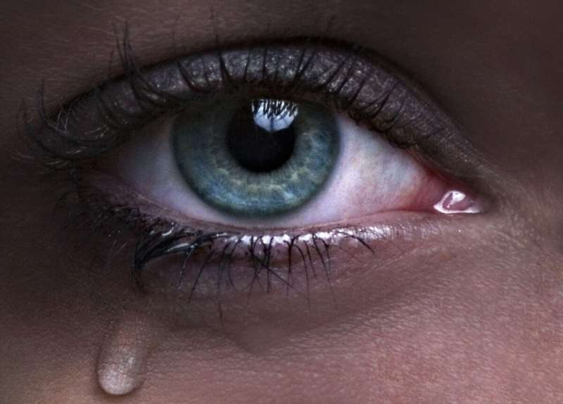Плачущий глаз девушки