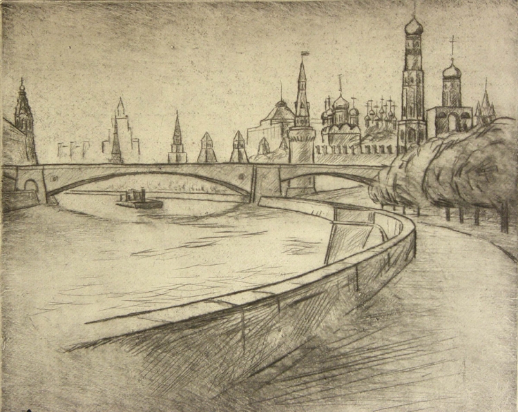 Московский пейзаж карандашом