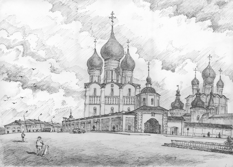 Ростов Великий Ростовский Кремль рисунок