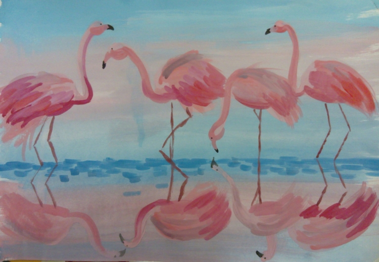 Рисование Фламинго