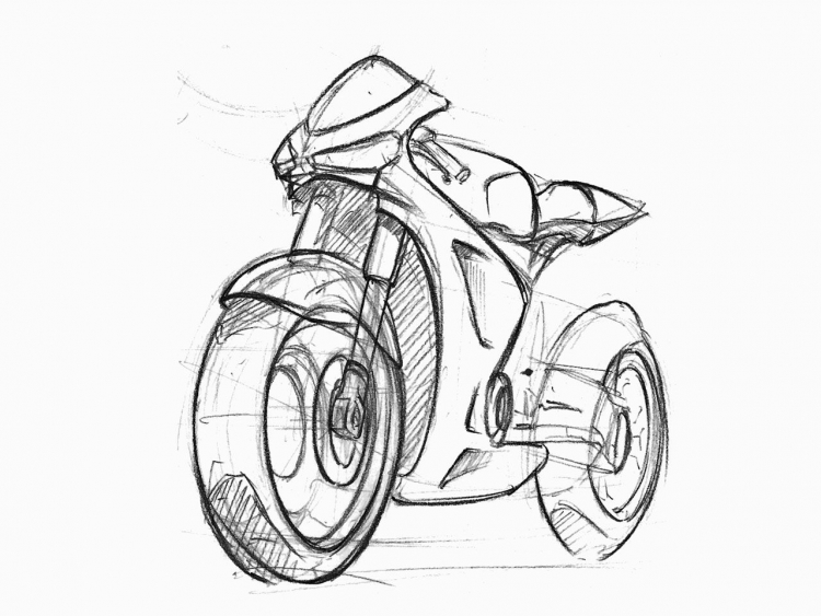 Мотоцикл карандашом