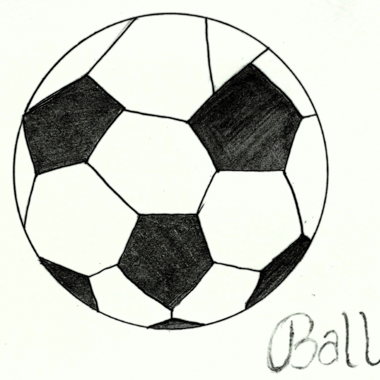 Футбольный мяч карандашом