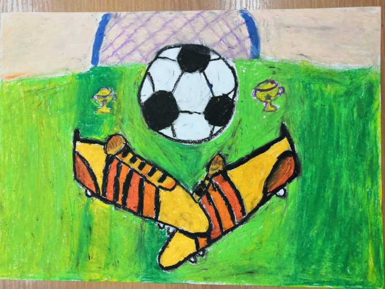 Рисунки красками на тему футбол