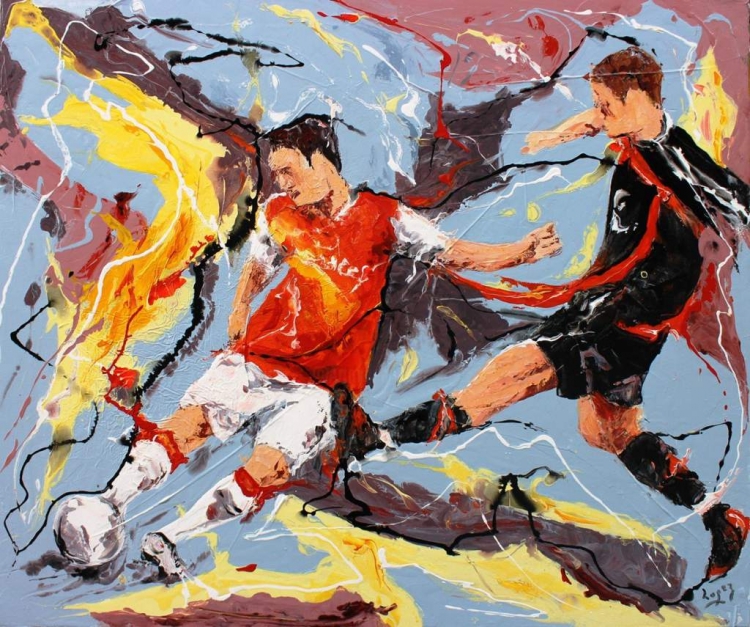 Рисунки на тему футбол акварелью
