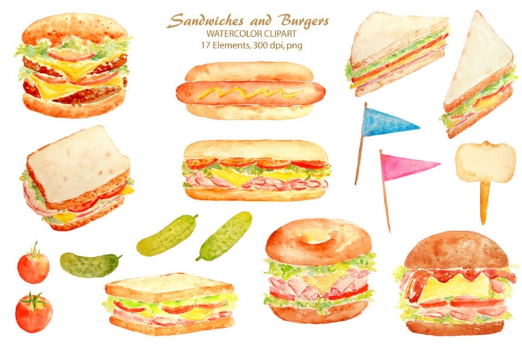 Нарисовать праздничный бутерброд
