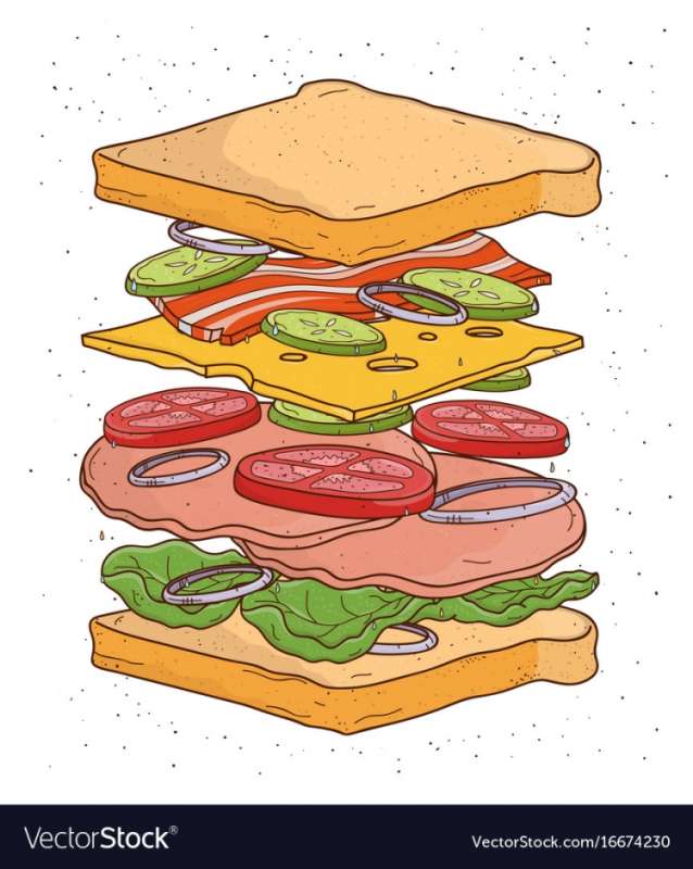 Рисунок сложного бутерброда