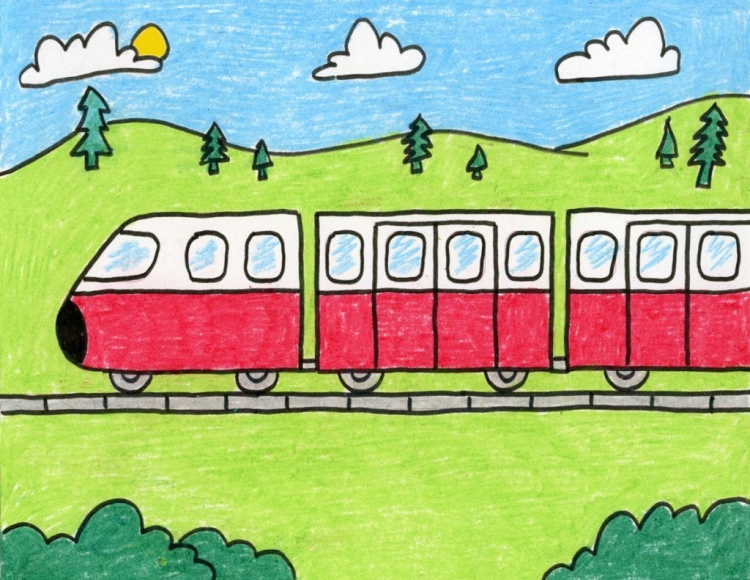 Поезд детский рисунок