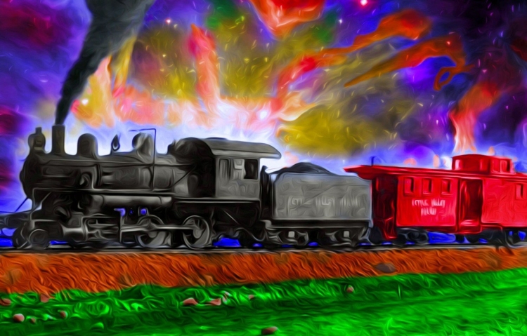 Рисование красивый поезд