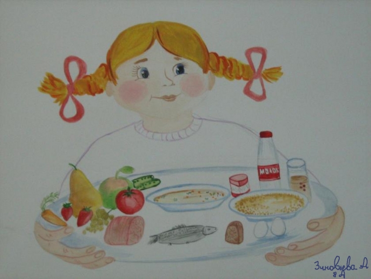 Рисование на тему здоровое питание