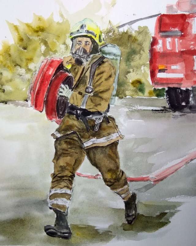 Пожарные в живописи