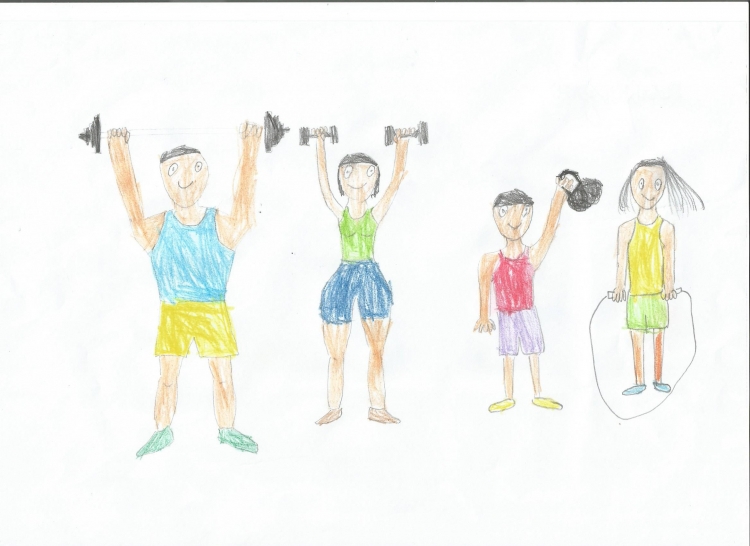 Рисунок на тему спортивная семья