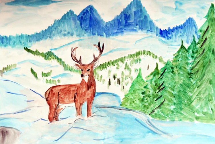 Природа Сибири рисунок