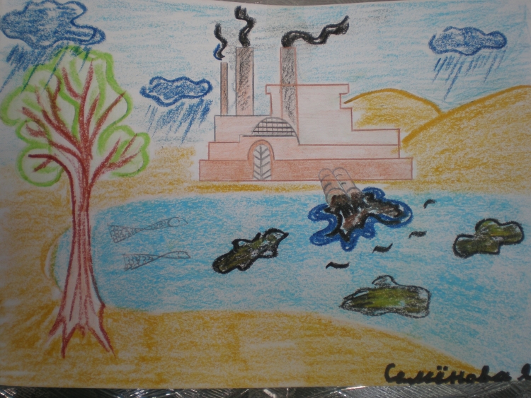 Рисунок на тему загрязнение воды